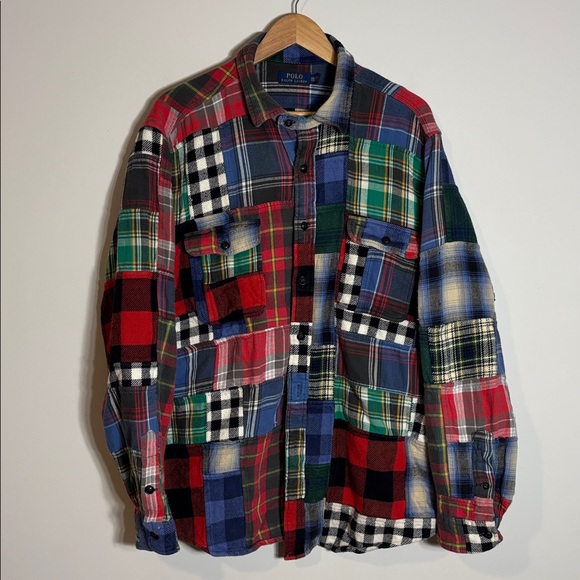 Polo Ralph Lauren Patchwork Western Flannel Shirt XXL - Picture 2 of 6